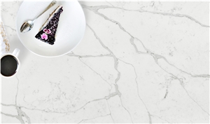 Beautiful Calacatta White Grey Color Engineered Stone Slab