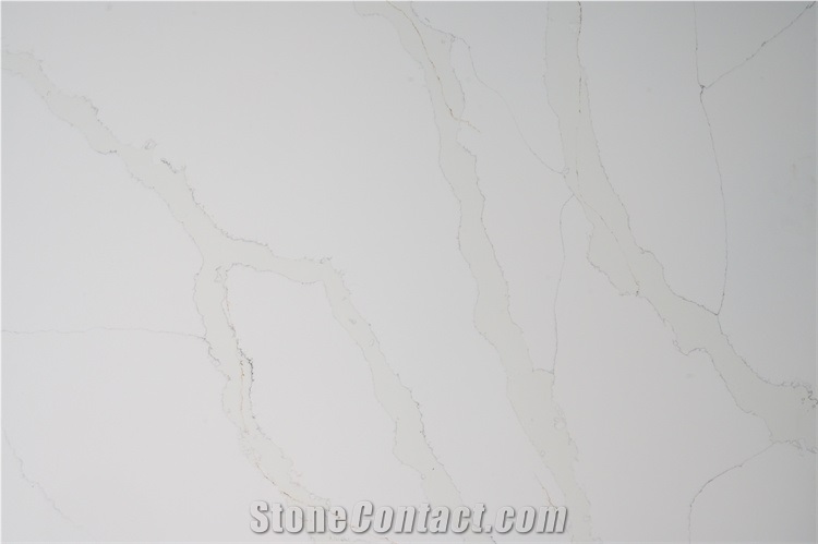 Best Selling Calacatta White Brown Quartz Slab For Project