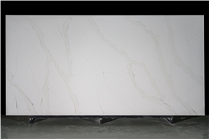 Best Selling Calacatta White Brown Quartz Slab For Project