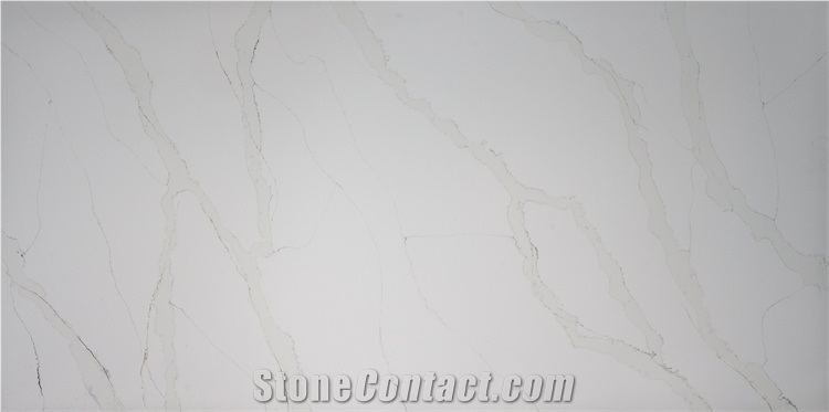 Best Selling Calacatta White Brown Quartz Slab For Project