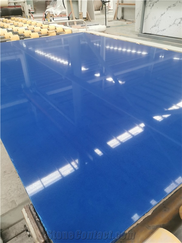 Big Popular High Polished Blue Quartz Stone Slab