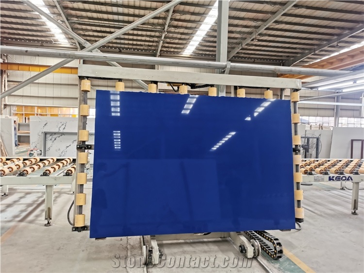 Big Popular High Polished Blue Quartz Stone Slab