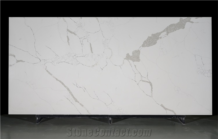 Big Slab Of Calacatta White Quartz Stone For Wall