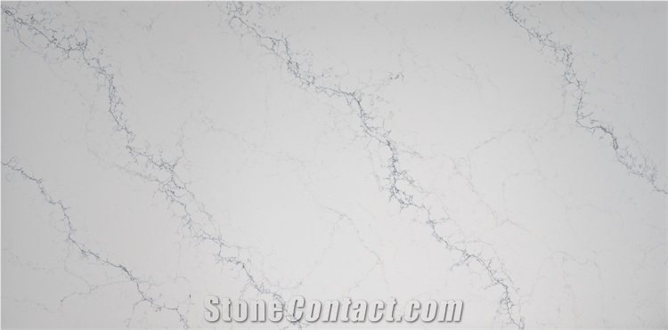 Big Slab Of Calacatta White Quartz Stone From China