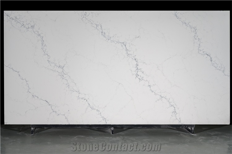 Big Slab Of Calacatta White Quartz Stone From China