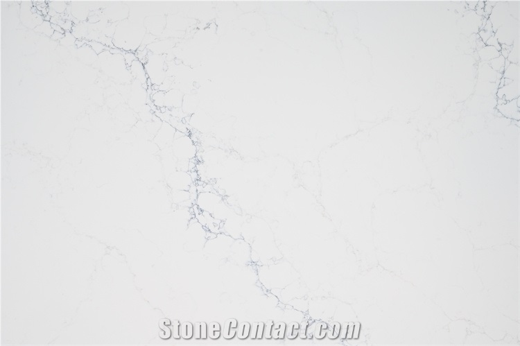 Big Slab Of Calacatta White Quartz Stone From China