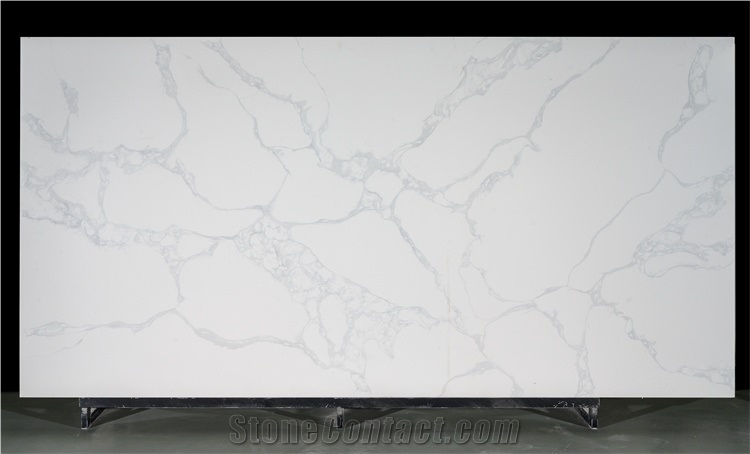 Big Slab Of Calacatta White Quartz Stone In Good Price
