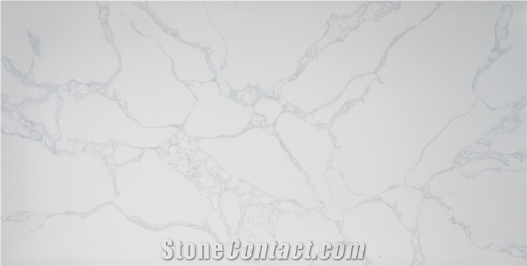 Big Slab Of Calacatta White Quartz Stone In Good Price