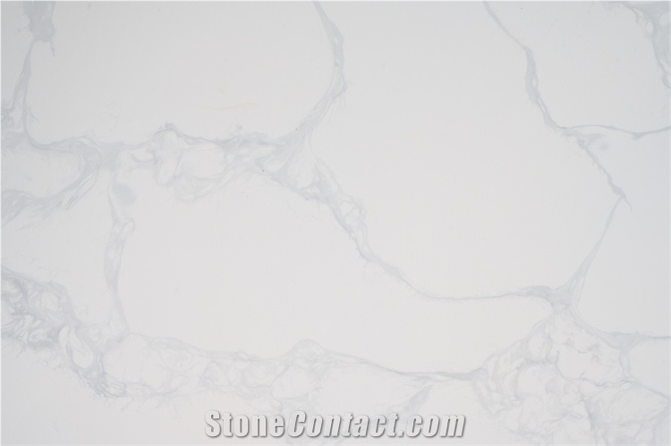 Big Slab Of Calacatta White Quartz Stone In Good Price