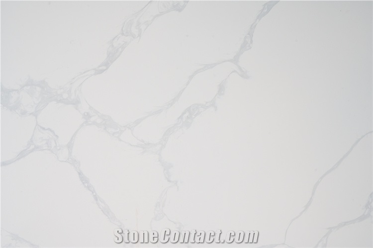 Big Slab Of Calacatta White Quartz Stone In Good Price