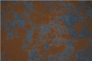 Big Slab Quartz Stone Brown Color Polished Leather Surface