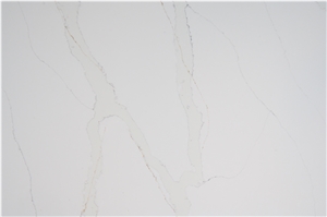 Big Slab Quartz Stone Brown Veins White Background