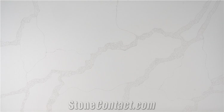 Big Slab Veins Calcacatta White Artificial Quartz Slab