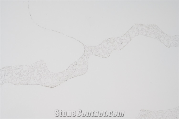 Big Slab Veins Calcacatta White Artificial Quartz Slab
