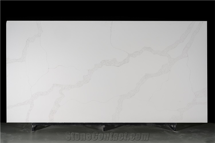 Big Slab Veins Calcacatta White Artificial Quartz Slab