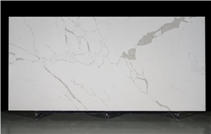 Bookmatched Quartz Slab With Big Polished Matte Surface