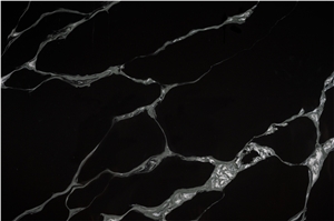 Calacatta Black Quartz Slab Stone Man Made Stone