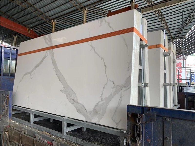 Calacatta Marble Look Sintered Stone Big Slabs Tiles