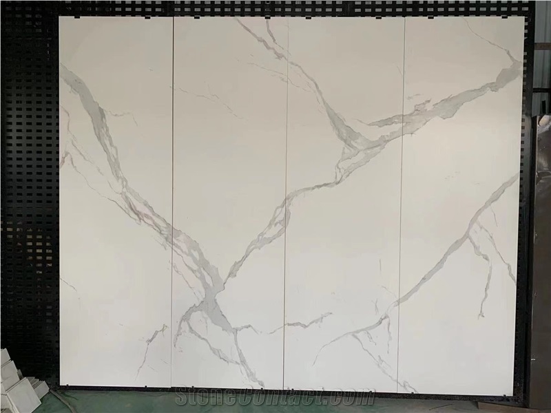 Calacatta Marble Look Sintered Stone Big Slabs Tiles