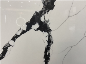 Calacatta White Black Color Engineered Stone Countertop