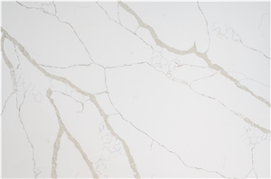 Engineered Stone Slab Beautiful Calacatta White Color