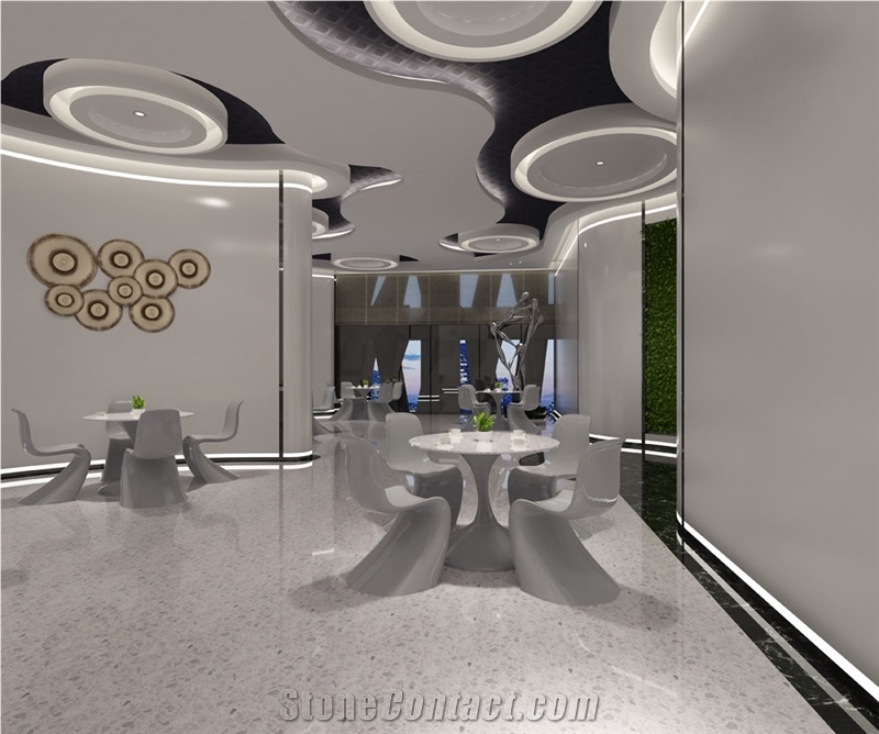 Environmental Safety Cheap White Slab Floor Terrazzo Tile