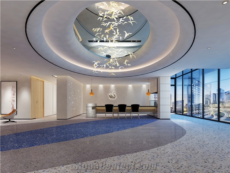 Environmental Safety Cheap White Slab Floor Terrazzo Tile
