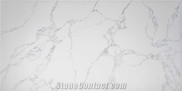 Excellent Calacatta Quartz Stone Big  Polished Slab
