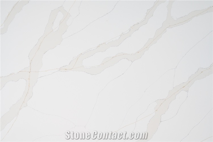 Excellent Calacatta Quartz Stone Slab Manmade Stone