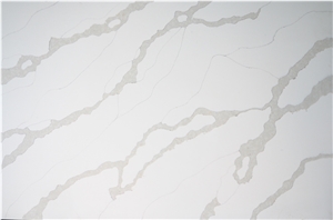 Excellent Calacatta White Quartz Stone  Polished Surface