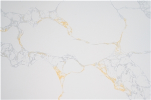 Gold Grey Veins Artificial Quartz Stone Slab
