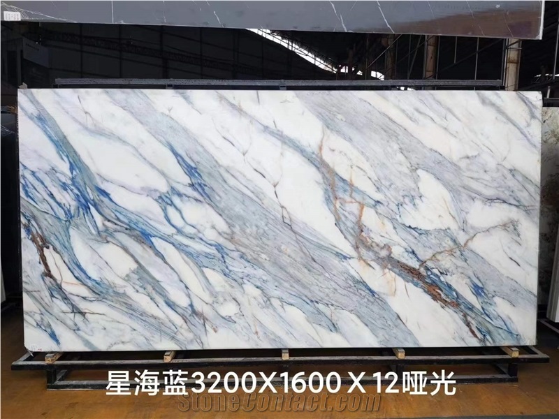 Golden White Book Matched Feature Glossy Sintered Stone