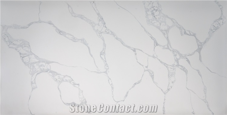 Good Veins Quartz Slab Light Veins Grey Color