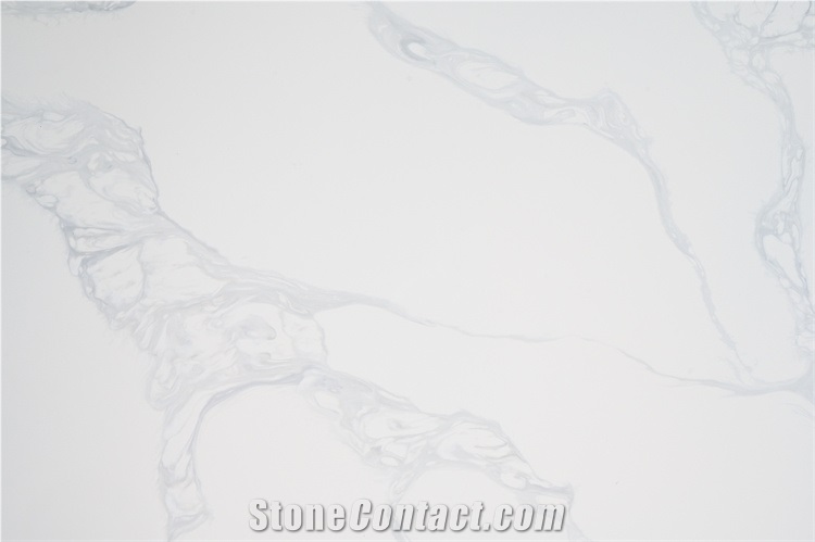 Good Veins Quartz Slab Light Veins Grey Color