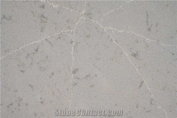 Grey Color White Veins Big Slab Artificial Quartz Stone Slab