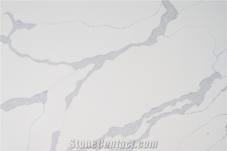 High Quality Calacatta Quartz Slab With Big Veins