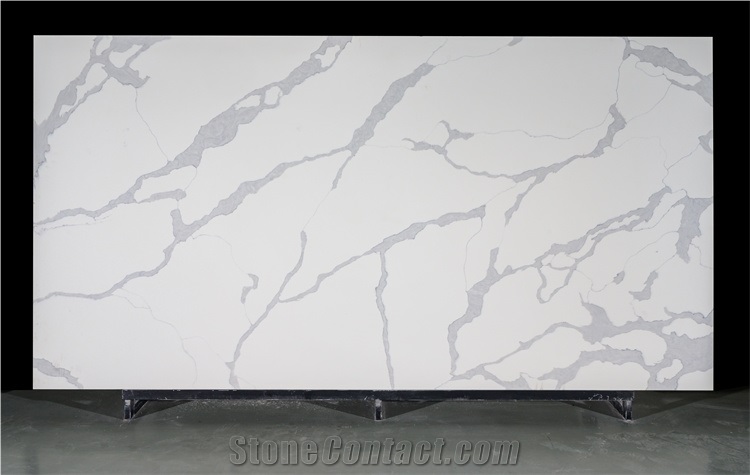 High Quality Calacatta Quartz Slab With Big Veins