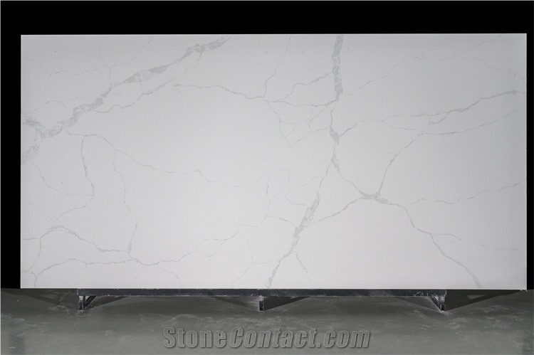 High Quality Calacatta Quartz Slab With White Veins