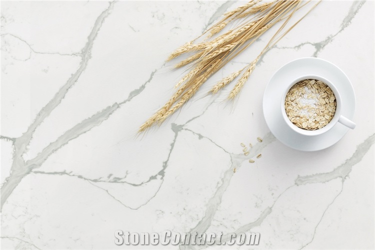 Hot Sell Calacatta White Artificial Quartz Slab
