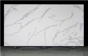 Hot Sell Calacatta White Quartz Slab Engineered For Wall