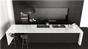 Hot Sell High End Calacatta White Quartz Slab For Kitchen