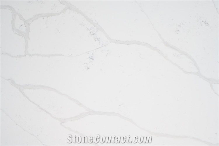 Hot Sell High Quality Calacatta Quartz Slab With Grey Veins