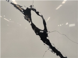 Hot Sell Panda  Black White Calacatta White Quartz Slab