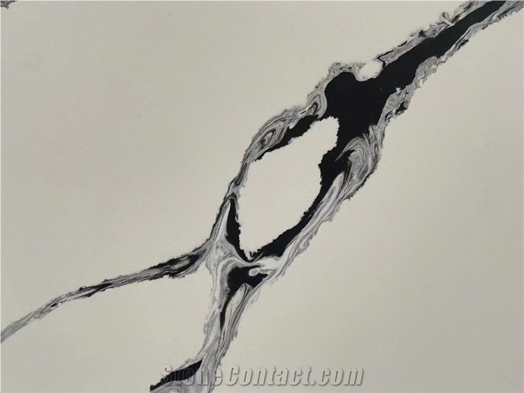 Hot Sell Panda White Calacatta White Quartz Slab