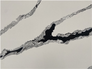 Hot Sell Panda White Calacatta White Quartz Slab