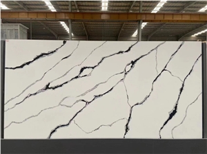 Hot Sell Panda White Calacatta White Quartz Slab