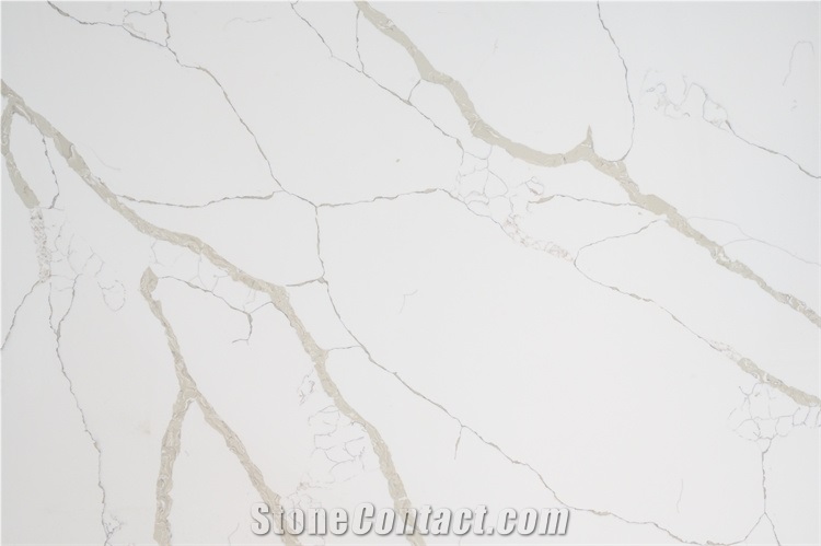 Hot Sell Polished Honed Matte Calacatta White Quartz Slab