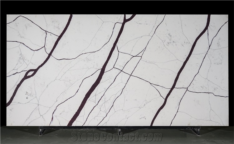 Line Tree Veins Quartz Slab Stone For Wall Hotel