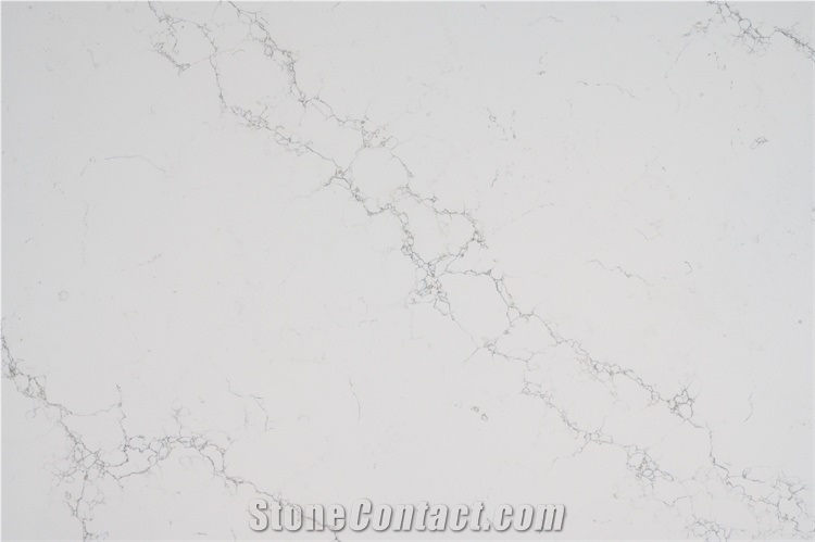 Man Made Engineered Stone Artificial Calacatta Quartz Slab