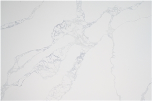 Man Made Stone Artificial Calacatta Quartz Slab Light Veins